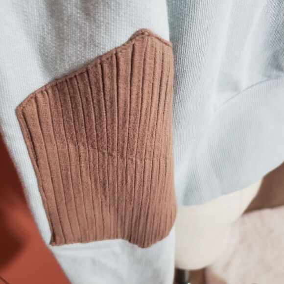 Eleven Paris Half-Zip Light Blue Sweatshirt - Picture 6 of 11